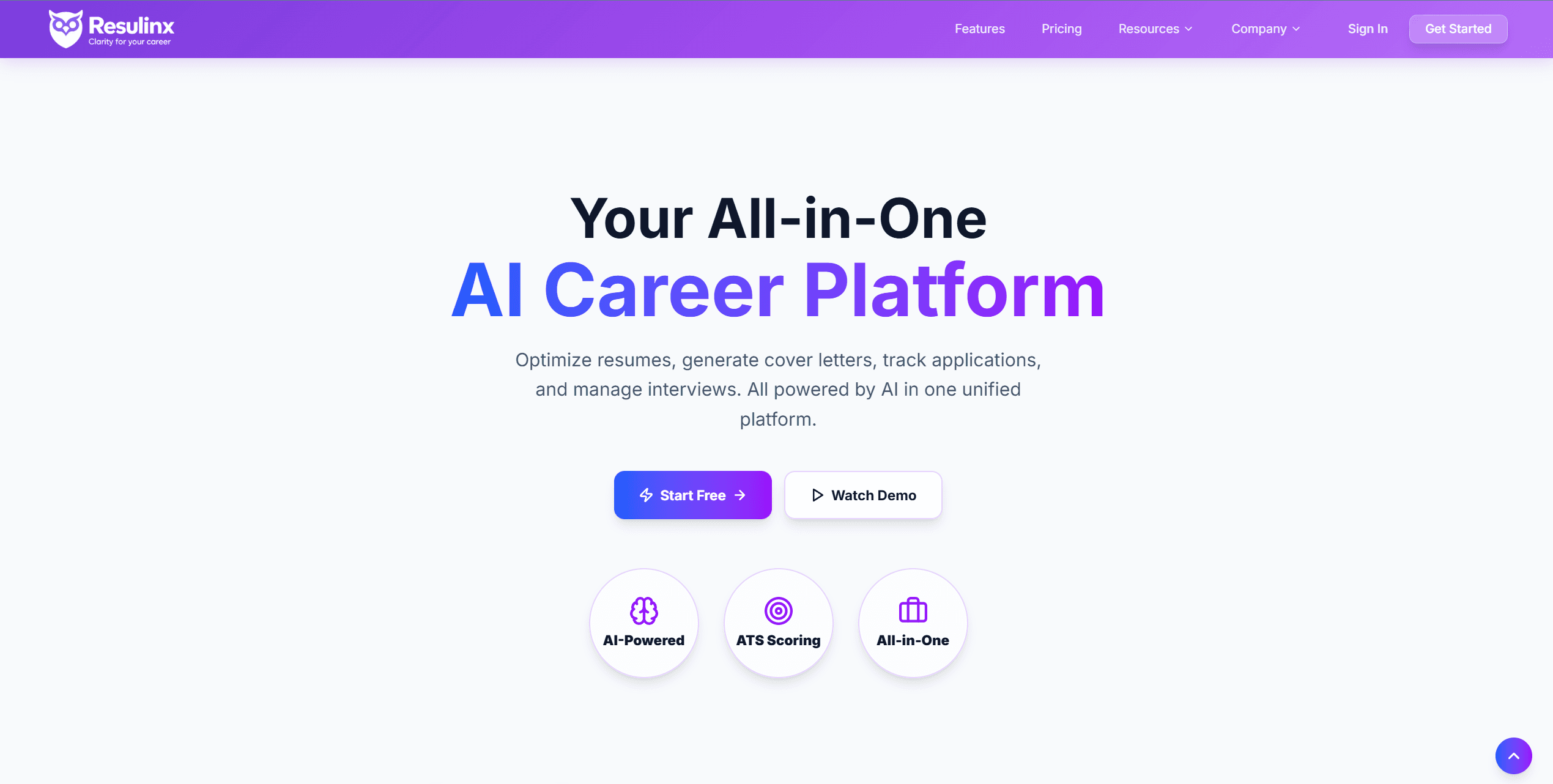Resulinx Platform Homepage